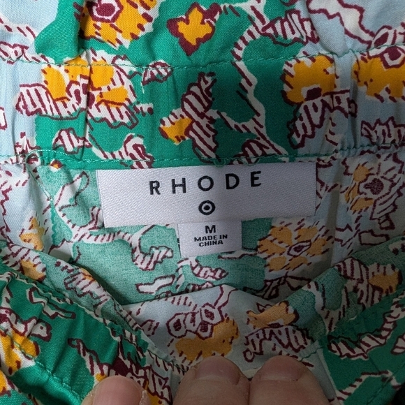 Rhode x Target maxi tiered skirt green and yellow sz M - Picture 5 of 6